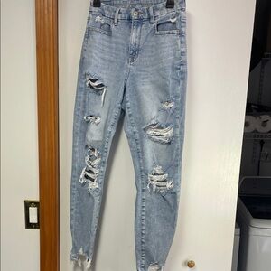 American Eagle Outfitters Ripped Light Blue Skinny Jeans
